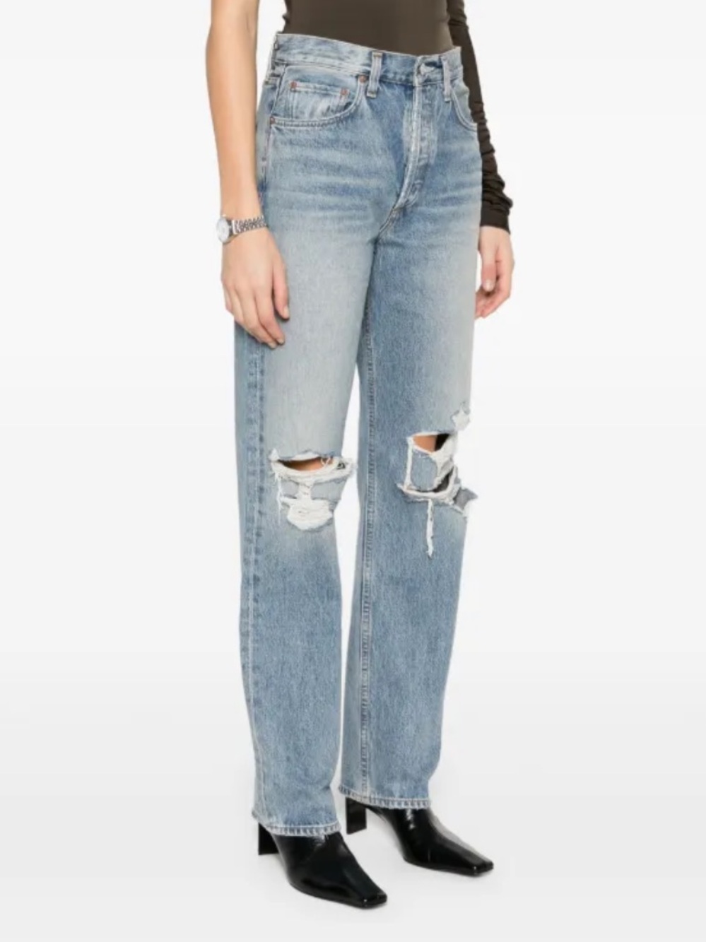 Agolde Kelly distressed straight leg jeans